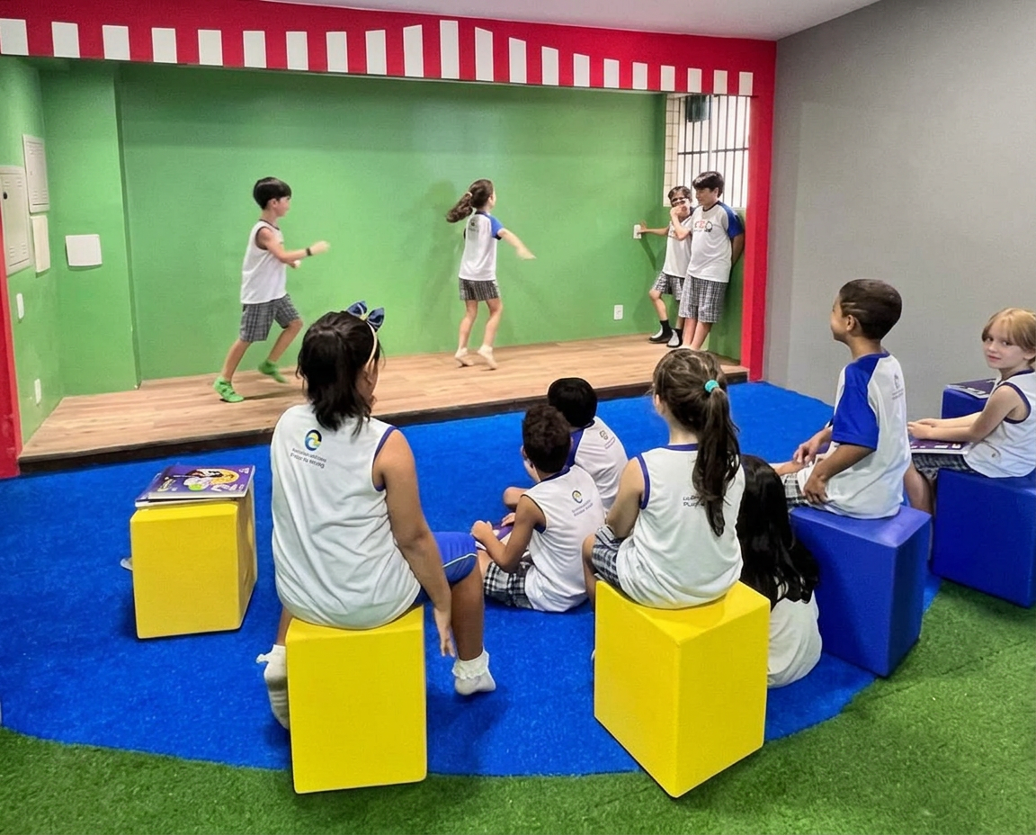 Aula que vira arte.